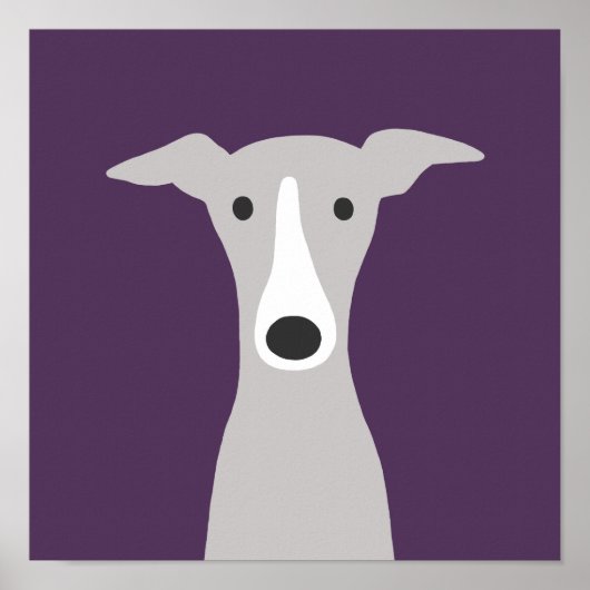 Cute Greyhound (Italiaanse Greyhound) of Whippet D Poster (Voorkant)