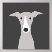 Cute Greyhound (Italiaanse Greyhound) of Whippet D Poster (Voorkant)