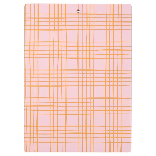 Cute Grid Lines Pattern Pastel Pink Personated C Klembord (Achterkant)