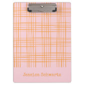 Cute Grid Lines Pattern Pastel Pink Personated C Klembord (Voorkant)