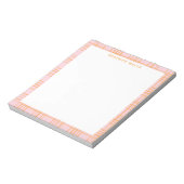 Cute Grid Lines Pattern Pastel Pink Personated Notitieblok (Linkerzijde)