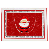 Cute, griezelige kerstkerstman, rood groot cadeauzakje (Voorkant)