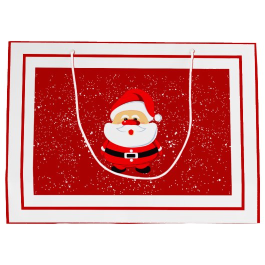 Cute, griezelige kerstkerstman, rood groot cadeauzakje (Achterkant)