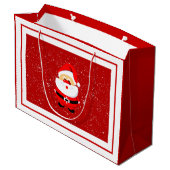 Cute, griezelige kerstkerstman, rood groot cadeauzakje (Achterkant Gekanteld)