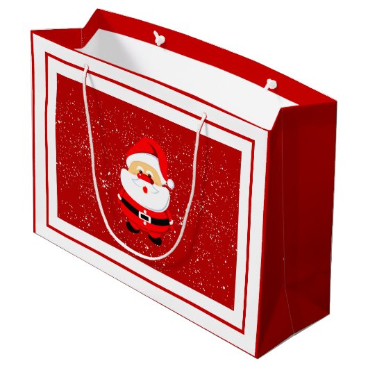 Cute, griezelige kerstkerstman, rood groot cadeauzakje (Achterkant Gekanteld)