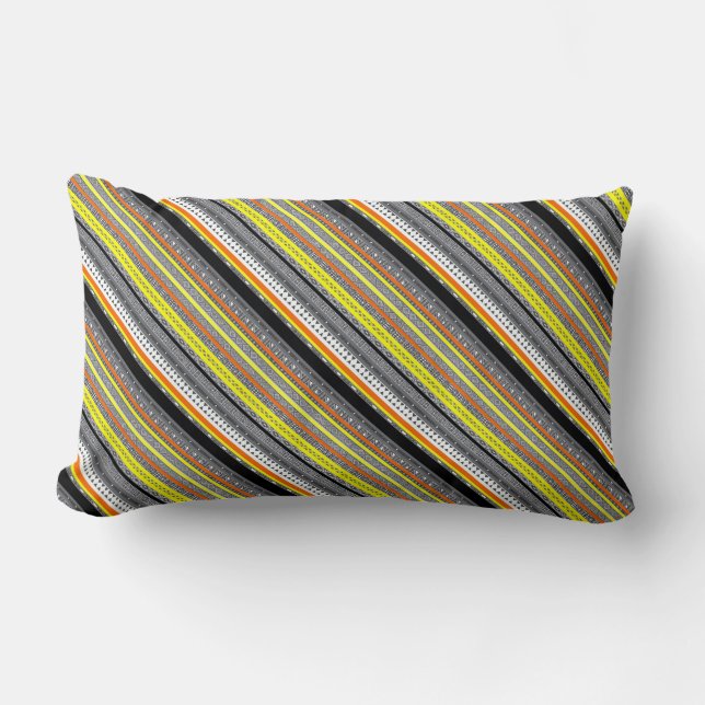 Cute grijs gele oranje aztec patronen kussen (Voorkant)