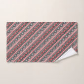 Cute grijs rood aztec patroon design bad handdoek (Handdoek)