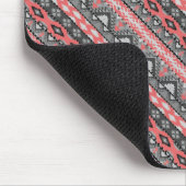 Cute grijs rood aztec patroon design muismat (Hoek)