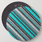 Cute grijze aqua aztec patronen ronde button 6,0 cm (Voorkant /achterkant)