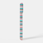 Cute grijze aqua strepen iPhone 15 case (Rechterkant)