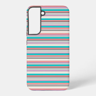 Cute grijze aqua strepen samsung galaxy hoesje