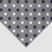 Cute Grijze Geometrisch Patroon Wit & Zwarte Ster Tissuepapier (Detail)