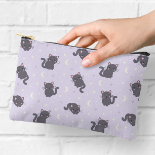 Cute Grijze Kat Paarse Ritssluiting Zakje Etui