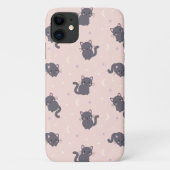 Cute Grijze Kat Roze Hoesje (Achterkant)