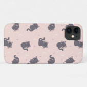 Cute Grijze Kat Roze Hoesje (Achterkant (horizontaal))