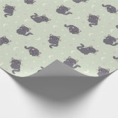 Cute Grijze Kat Salie Inpakpapier (Hoek)