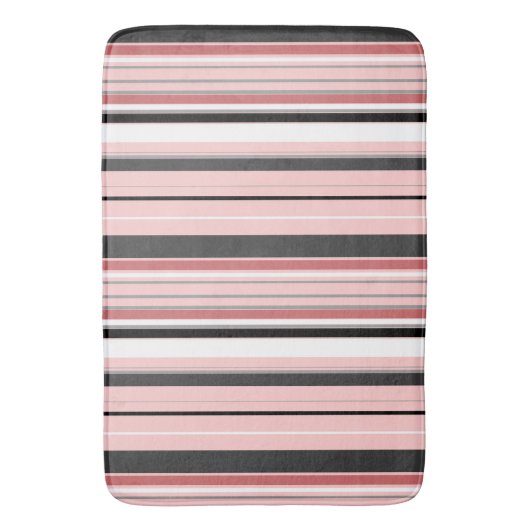 Cute grijze roze strepen badmat (Voorkant Verticaal)