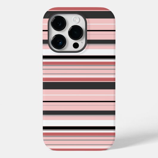 Cute grijze roze strepen Case-Mate iPhone case (Achterkant)