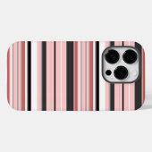Cute grijze roze strepen Case-Mate iPhone case (Achterkant (horizontaal))