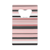 Cute grijze roze strepen creditkaart flessenopener (Voorkant)