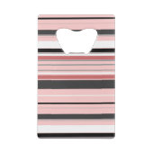 Cute grijze roze strepen creditkaart flessenopener (Achterkant)