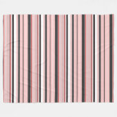 Cute grijze roze strepen fleece deken (Voorkant (Horizontaal))
