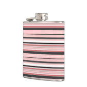Cute grijze roze strepen heupfles (Links)