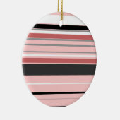Cute grijze roze strepen keramisch ornament (Rechts)