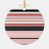 Cute grijze roze strepen keramisch ornament (Voorkant)