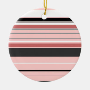 Cute grijze roze strepen keramisch ornament