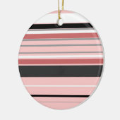 Cute grijze roze strepen keramisch ornament (Links)