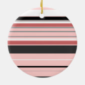 Cute grijze roze strepen keramisch ornament (Achterkant)