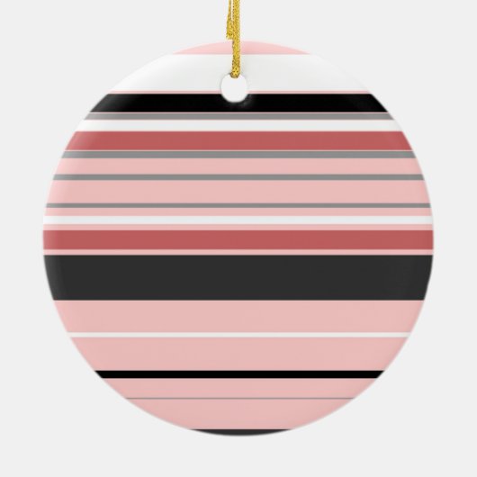 Cute grijze roze strepen keramisch ornament (Achterkant)