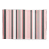 Cute grijze roze strepen kussensloop (Achterkant-Links)