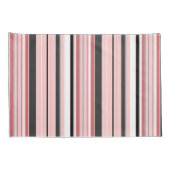 Cute grijze roze strepen kussensloop (Achterkant-Rechts)