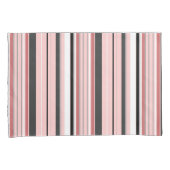 Cute grijze roze strepen kussensloop (Voorkant-Rechts)