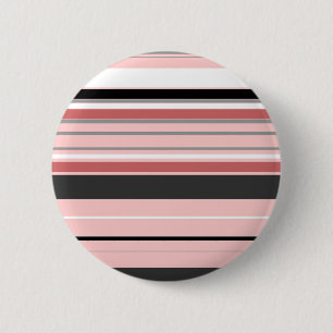 Cute grijze roze strepen ronde button 5,7 cm