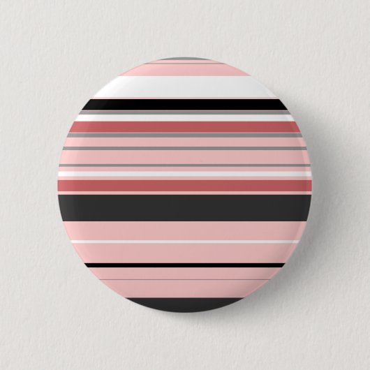 Cute grijze roze strepen ronde button 5,7 cm (Voorkant)