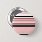 Cute grijze roze strepen ronde button 5,7 cm (Voorkant /achterkant)