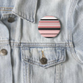 Cute grijze roze strepen ronde button 5,7 cm (In situ)