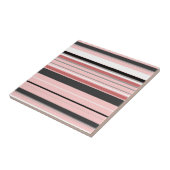 Cute grijze roze strepen tegeltje (Zijkant)