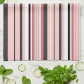 Cute grijze roze strepen theedoek (Gevouwen)