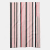 Cute grijze roze strepen theedoek (Verticaal)