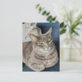 Cute Grijze Tabbykat Briefkaart (Staand voorkant)