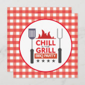 Cute grill chill bbq uitnodiging (Voorkant / Achterkant)