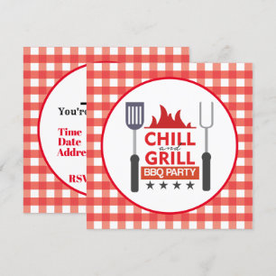 Cute grill chill bbq uitnodiging