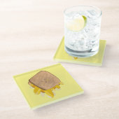 Cute Grilled Cheese Dripping Sandwich Glazen Onderzetter (Schuin)