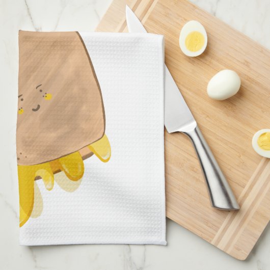 Cute Grilled Cheese Dripping Sandwich Theedoek (Quarter Fold)