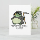 Cute Grim Reaper Frog – ’Twas the Carbs M’Lord Kaart (Staand voorkant)