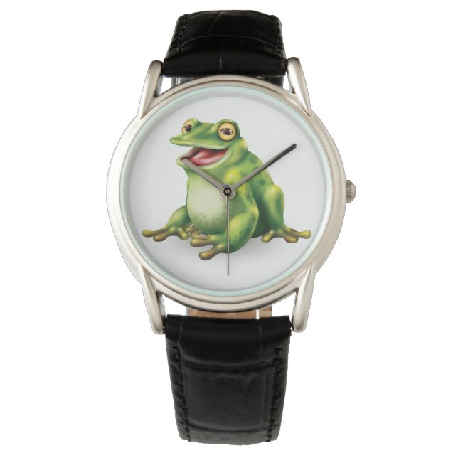 Cute Grinning Frog Watch Horloge (Voorkant)